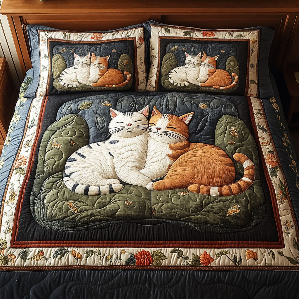 Purrfect Duo 3-Piece Quilted Bedding Set NCU0NNT188