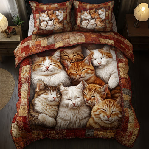Purrfect Slumber 3-Piece Quilted Bedding Set NCU0PTT003