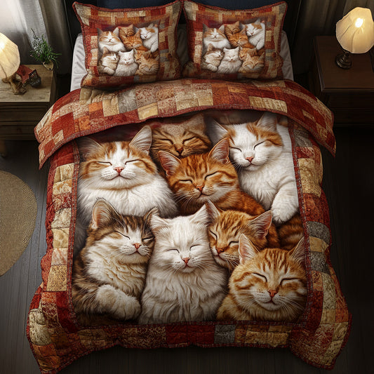 Purrfect Slumber 3-Piece Quilted Bedding Set NCU0PTT003