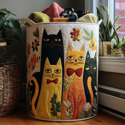 Purrfect Bloom Quilted Laundry Basket NCU0PTT2130