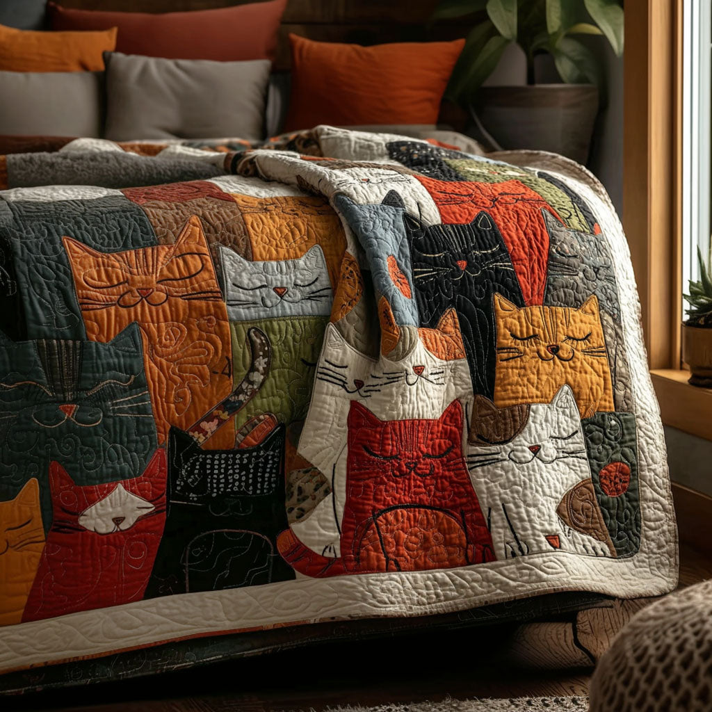 Purrfect Cats Quilted Blanket NCU0PTT2977