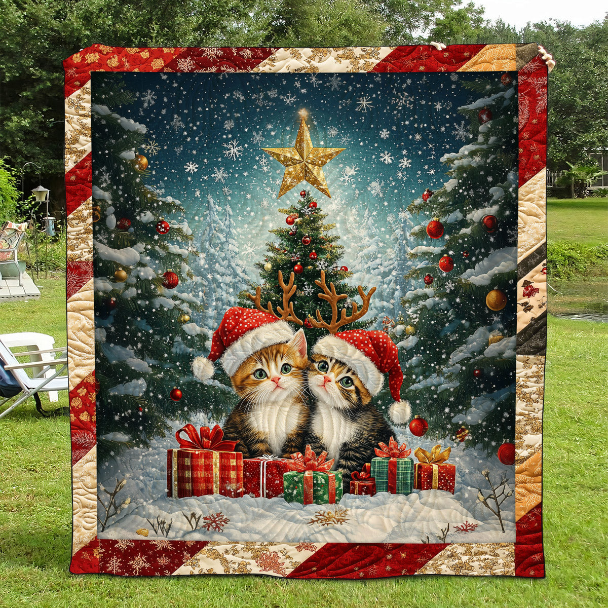 Purrfect Christmas Cats Quilted Blanket NCU0TL1691