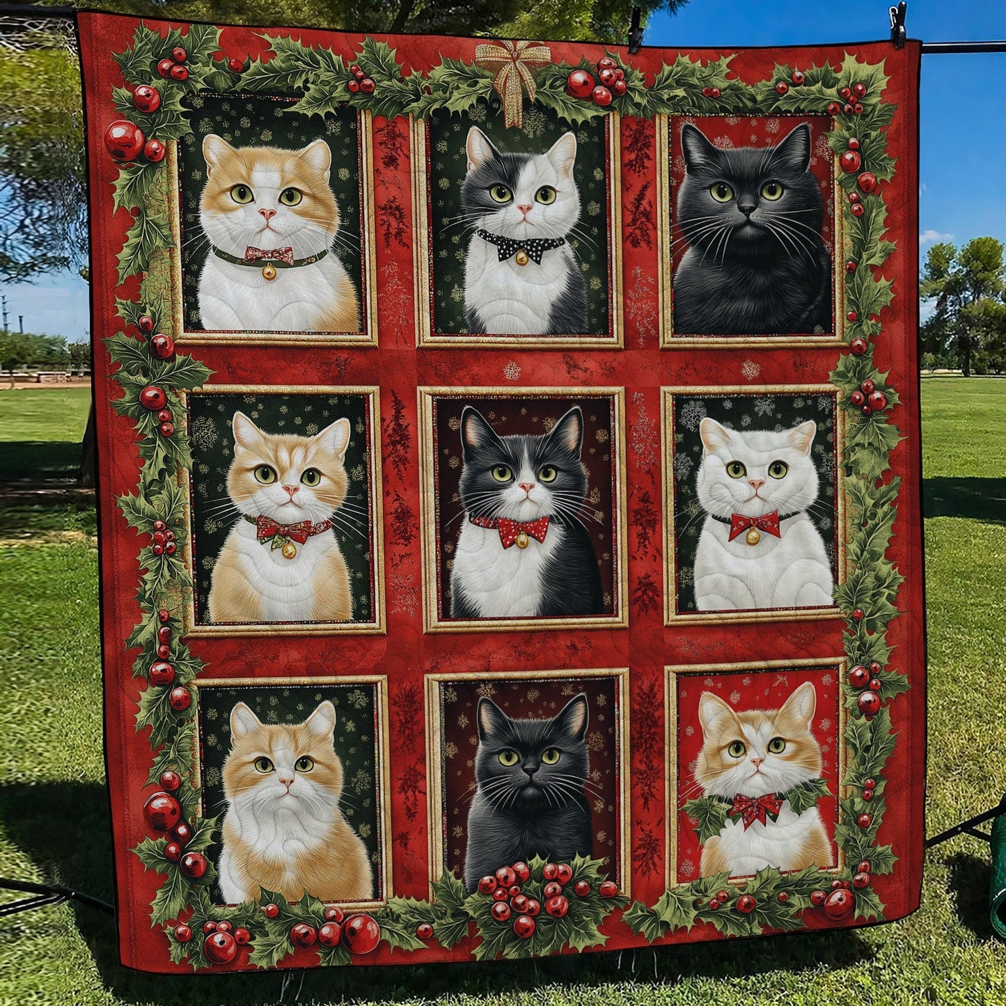 Purrfect Christmas Quilted Blanket NCU0TL1685