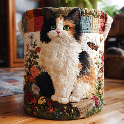 Purrfect Garden Quilted Laundry Basket NCU0PTT1943