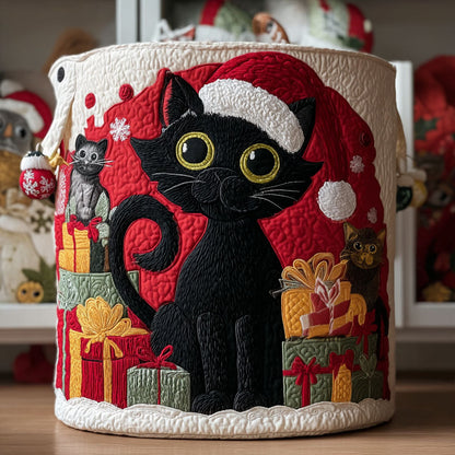 Purrfect Noel Quilted Laundry Basket NCU0PTT1944