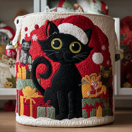 Purrfect Noel Quilted Laundry Basket NCU0PTT1944