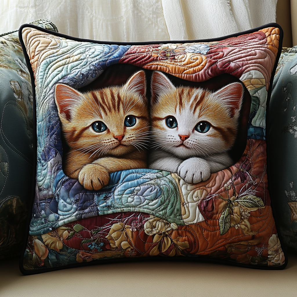 Purrfect Pair Quilted Pillow Case NCU0TL1080