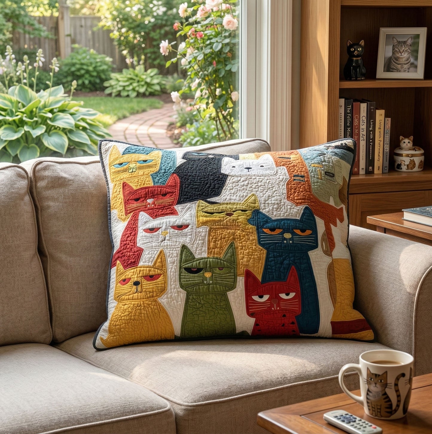 Purrfect Patch Quilted Bedding Pillow Case NCU0PTT2978