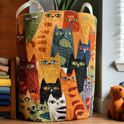 Purrfect Posse Quilted Laundry Basket NCU0PTT1134