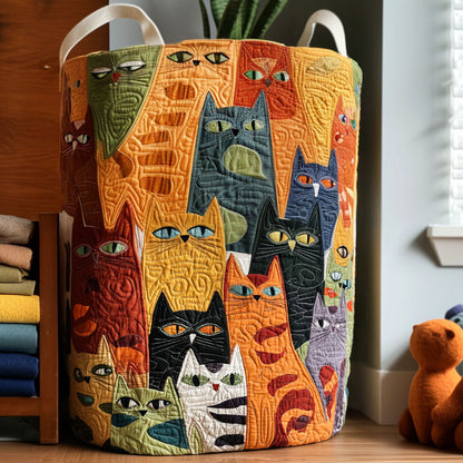 Cat Quilted Laundry Basket NCU0QN031