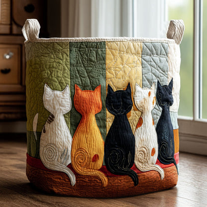 Purrfectly Quirky Quilted Laundry Basket NCU0PTT1900