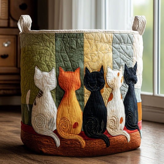 Purrfectly Quirky Quilted Laundry Basket NCU0PTT1900