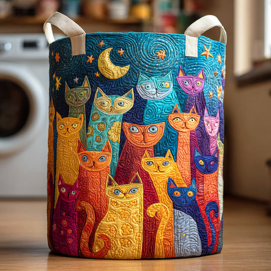 Purring Meadow Quilted Laundry Basket NCU0NTD702