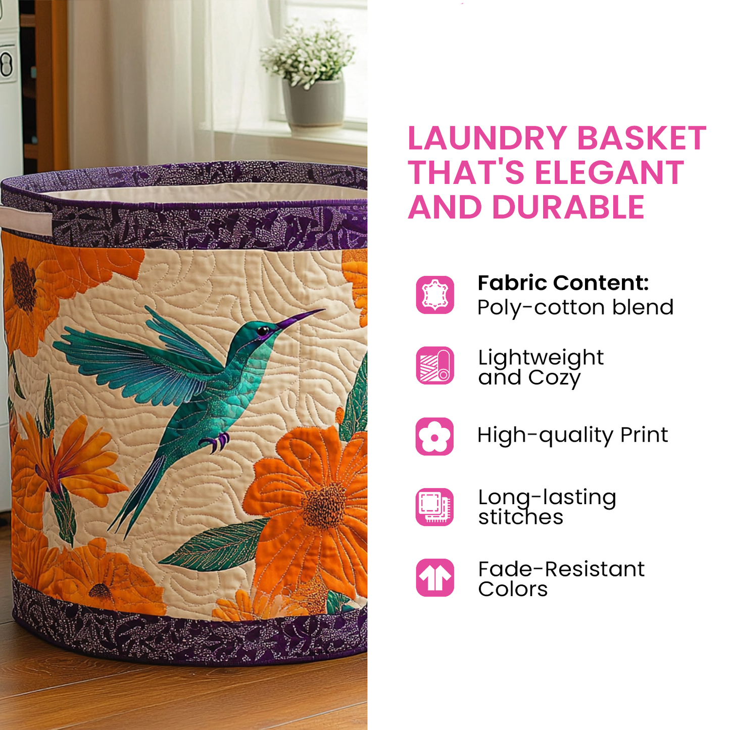 Tribal Zigzag Quilted Laundry Basket NCU0PVL386