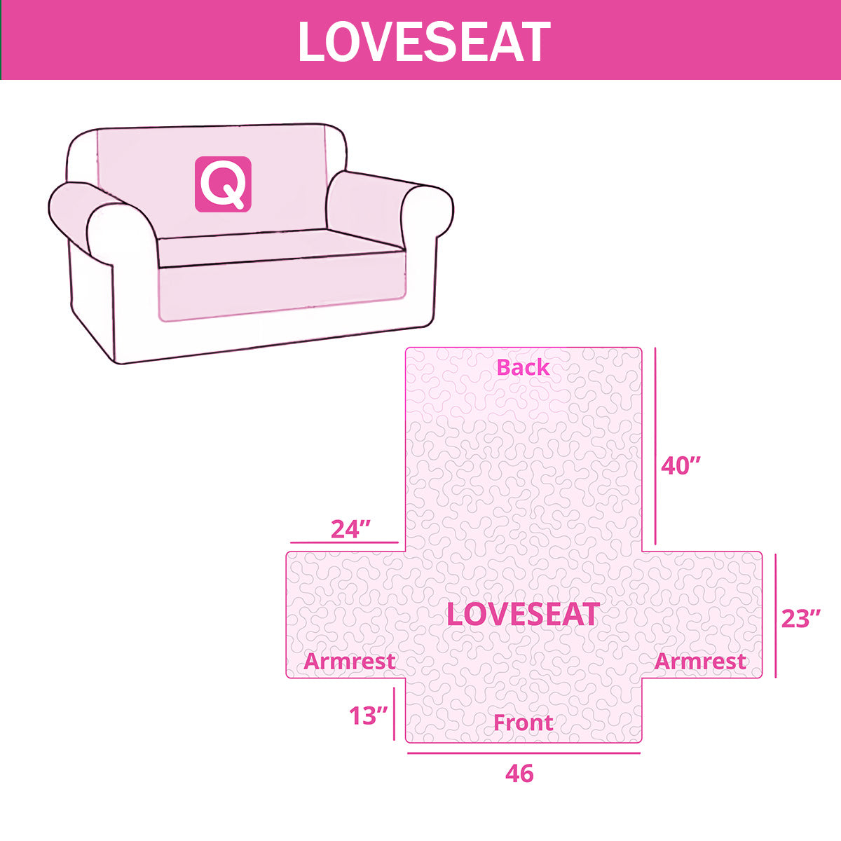 Midnight Hearts Quilted Sofa Cover NCU0NXD1387