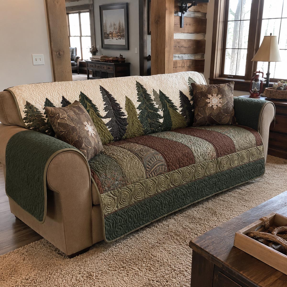 Quiet Forest Quilted Sofa Cover NCU0DV1440