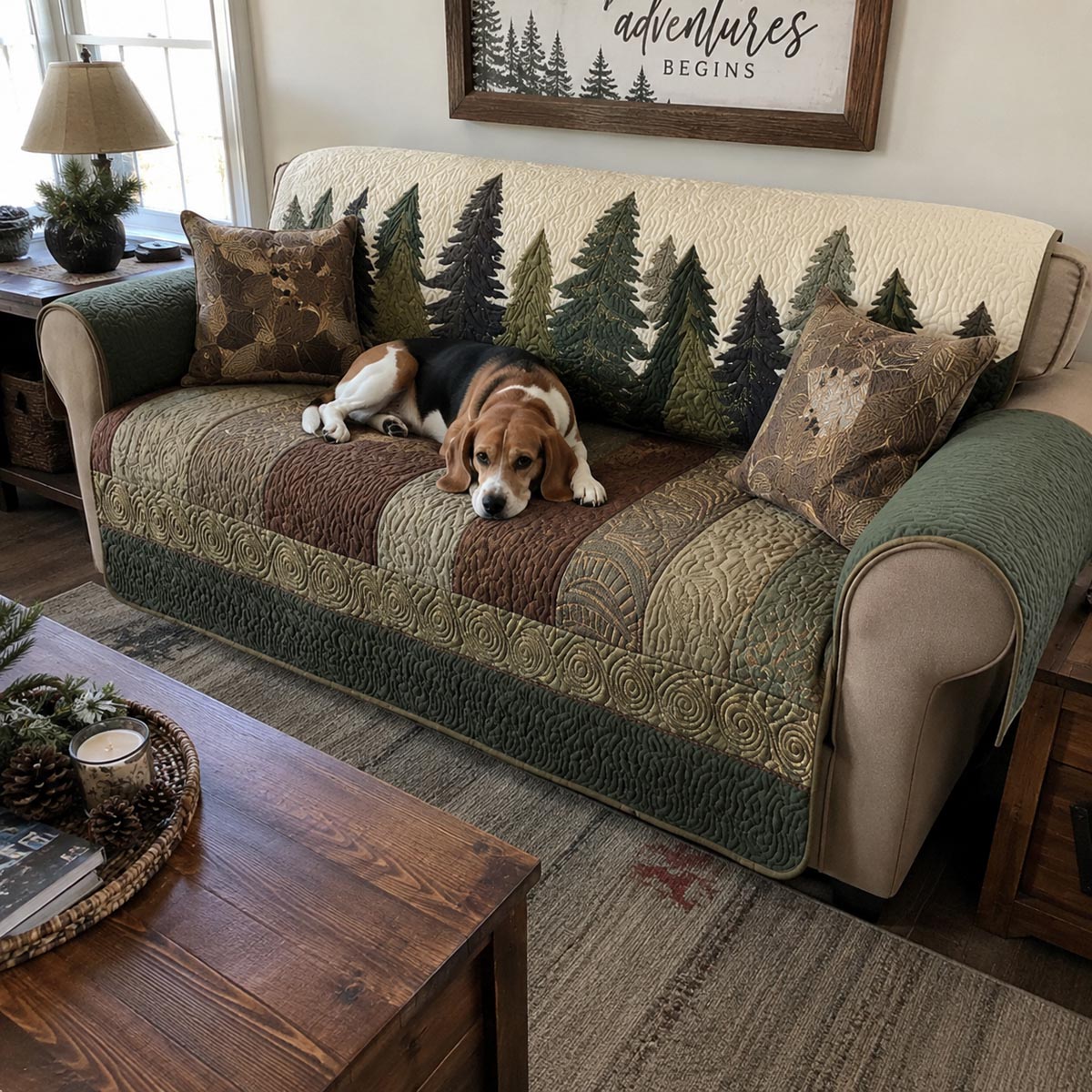 Quiet Forest Quilted Sofa Cover NCU0DV1440
