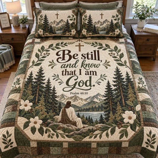 Quiet Faith 3-Piece Quilted Bedding Set NCU0PTT3504