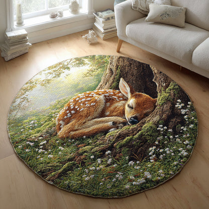 Quiet Fawn Quilted Round Mat NCU0HNH335