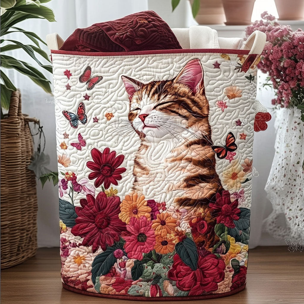 Quiet Joy Among Flowers Quilted Laundry Basket NCU0PTT2704
