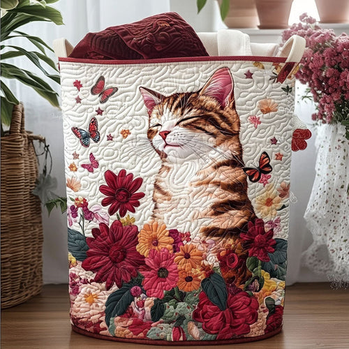 Quiet Joy Among Flowers Quilted Laundry Basket NCU0PTT2704