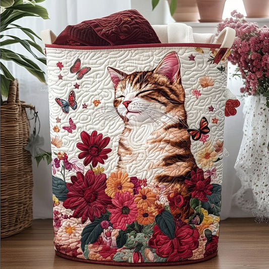 Quiet Joy Among Flowers Quilted Laundry Basket NCU0PTT2704