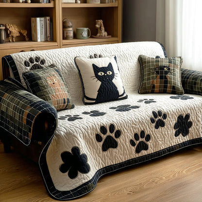 Quiet Kitty Quilted Sofa Cover NCU0NTD1314