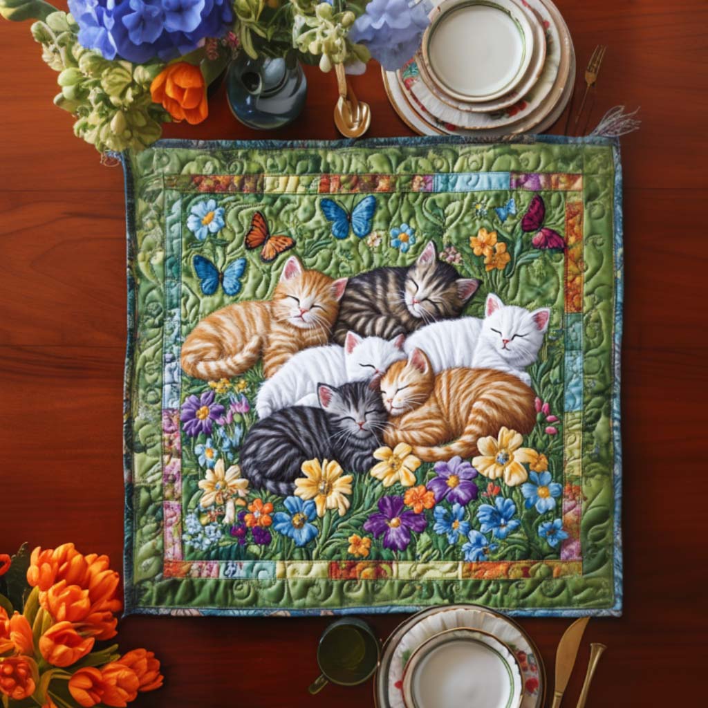 Quiet Meow Quilted Table Topper NCU0NNT1117