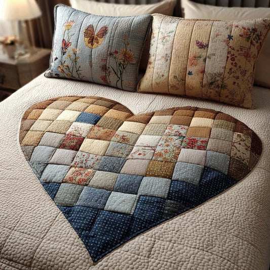 Quiet Romance 3-Piece Quilted Bedding Set NCU0DQQ0261