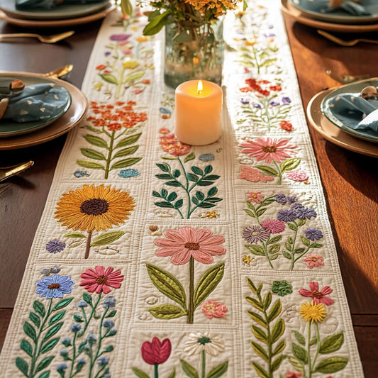 Quilted Botanicals Quilted Table Runner NCU0PTT672