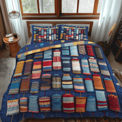 Quilter Spools 3-Piece Quilted Bedding Set NCU0TH1305