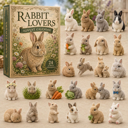 CHRISTMAS KICKOFF 40% OFF - Rabbit Lovers Advent Calendar 2026 - 24-Day Festive Countdown, Acrylic Charms Blind Box - Gift For Farm Lovers AC0TM026