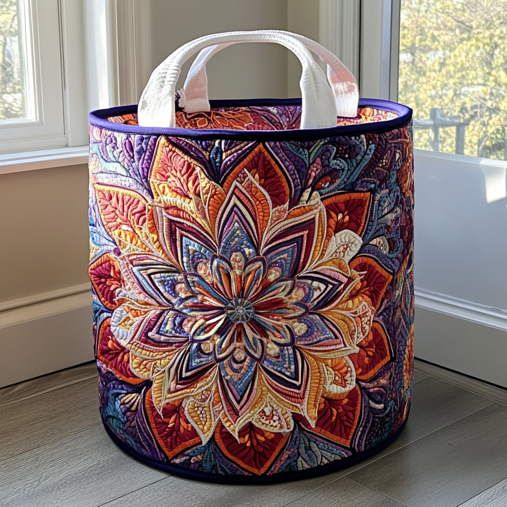 Radiant Bloom Quilted Laundry Basket NCU0DDK788