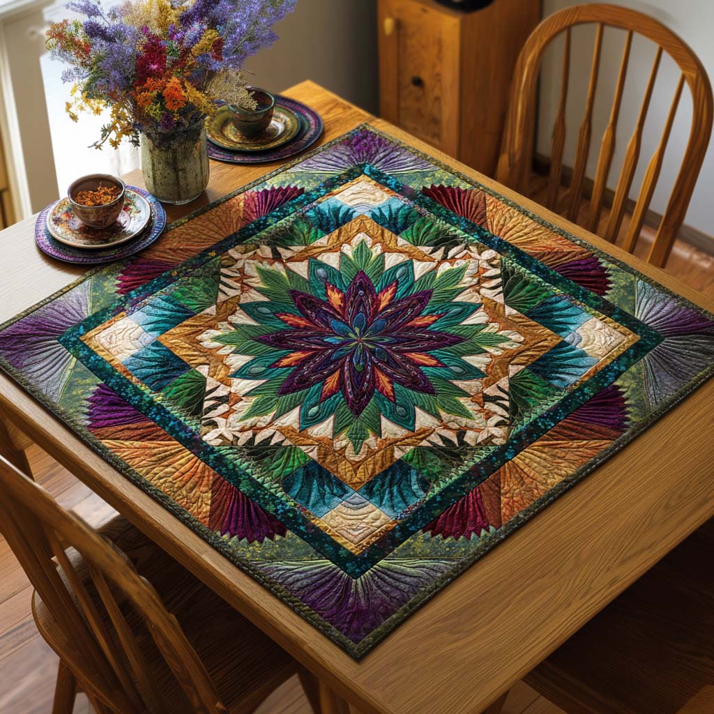 Radiant Bloom Quilted Table Topper NCU0NNT1138