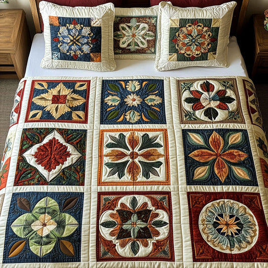 Radiant Blossom 3-Piece Quilted Bedding Set NCU0PTT569