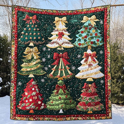 Radiant Christmas Forest Quilted Blanket NCU0NT1935
