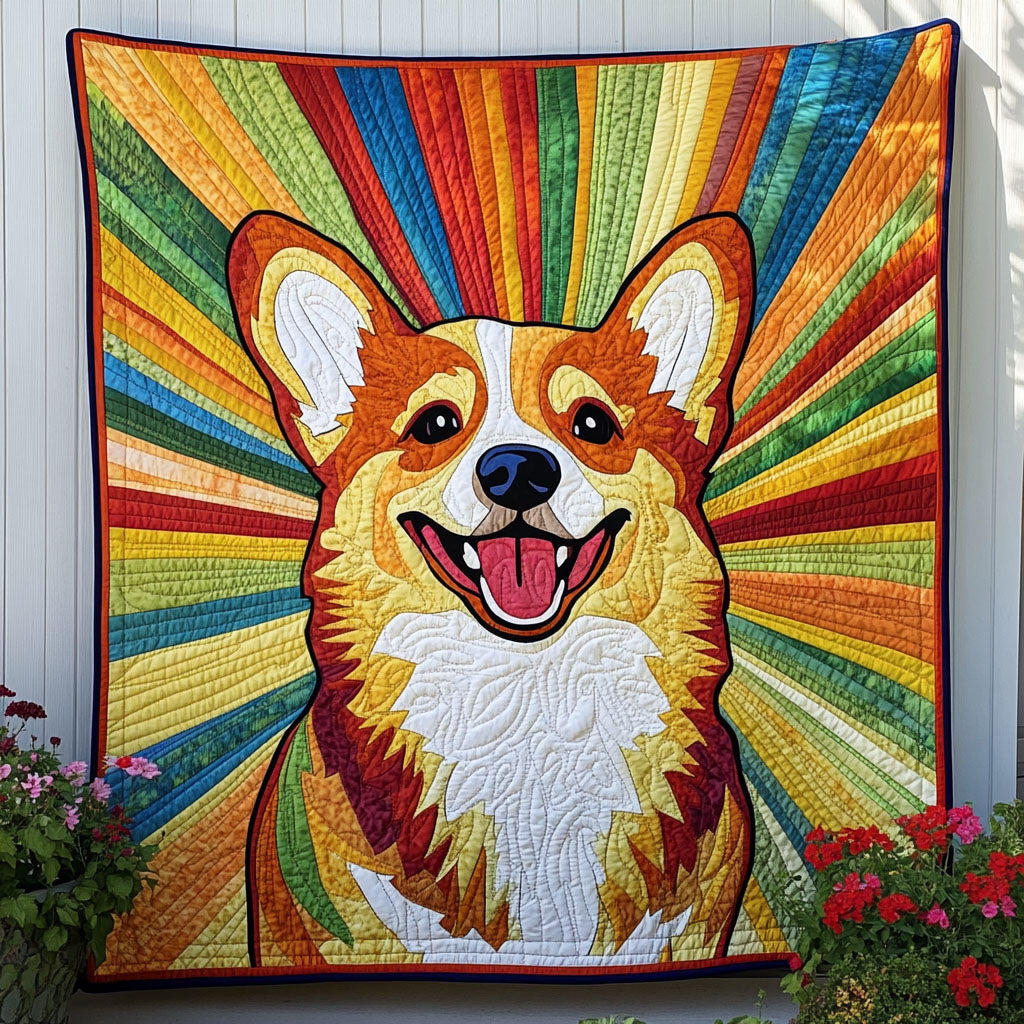 Radiant Corgi Quilted Blanket NCU0NNT686
