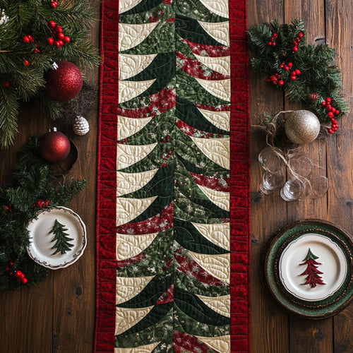 Radiant Evergreen Quilted Table Runner NCU0PTT1367