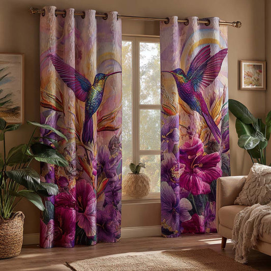 Radiant Hummingbird Quilted Curtains NCU0HNH902