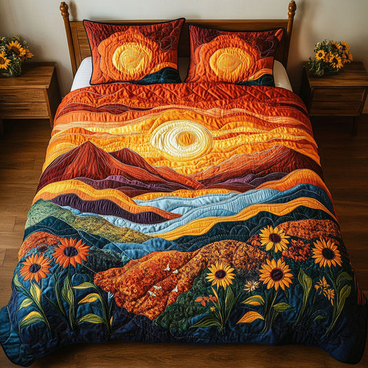 Radiant Mountain Glow 3-Piece Quilted Bedding Set NCU0NNT304