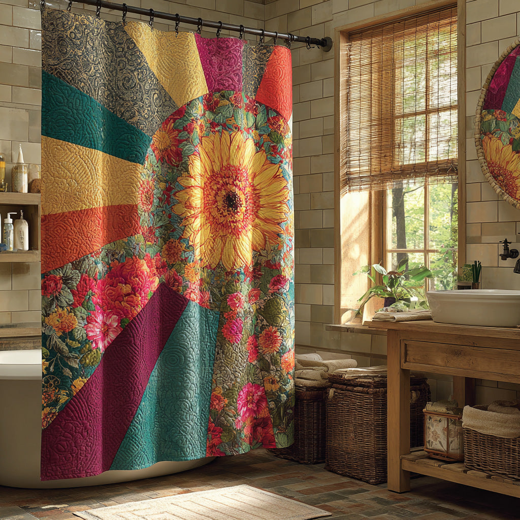 Radiant Patch Sun Shower Curtain NCU0LDH856
