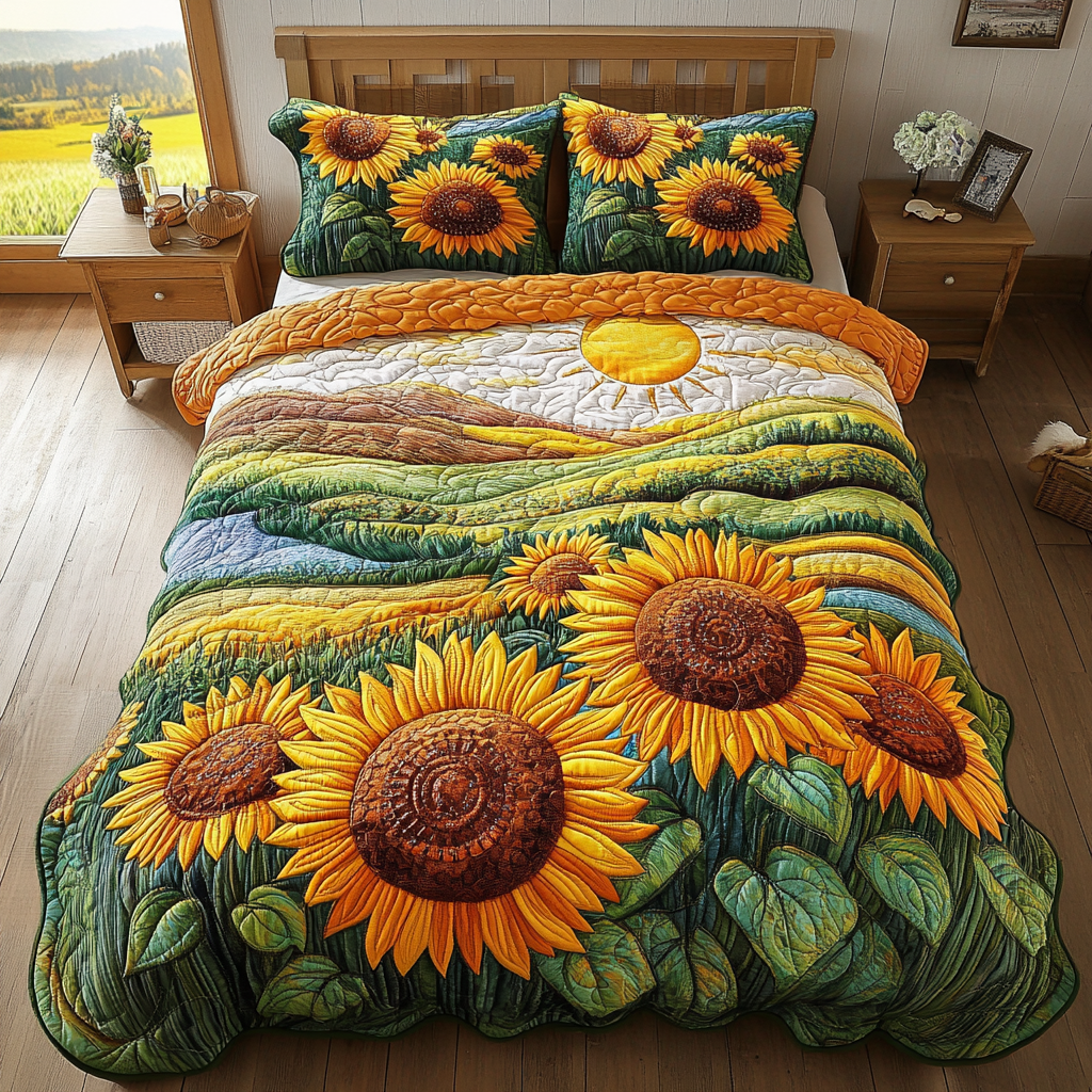 Radiant Retreat 3-Piece Quilted Bedding Set NCU0NVH318