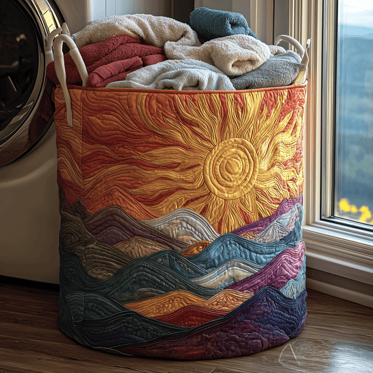 Radiant Sky Quilted Laundry Basket NCU0TH2924