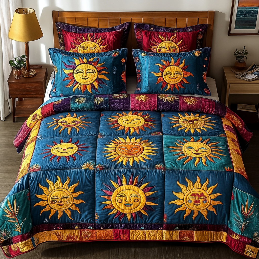 Radiant Sun 3-Piece Quilted Bedding Set NCU0NVH087