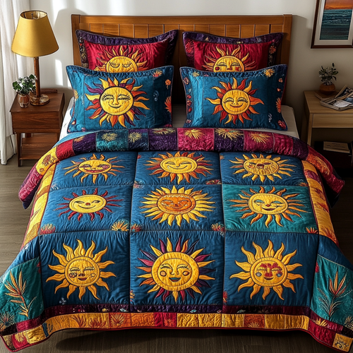 Radiant Sun 3-Piece Quilted Bedding Set NCU0NVH087
