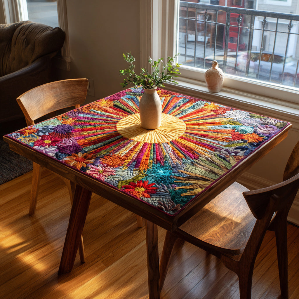 Radiant Sun Garden Quilted Table Topper NCU0HNH185