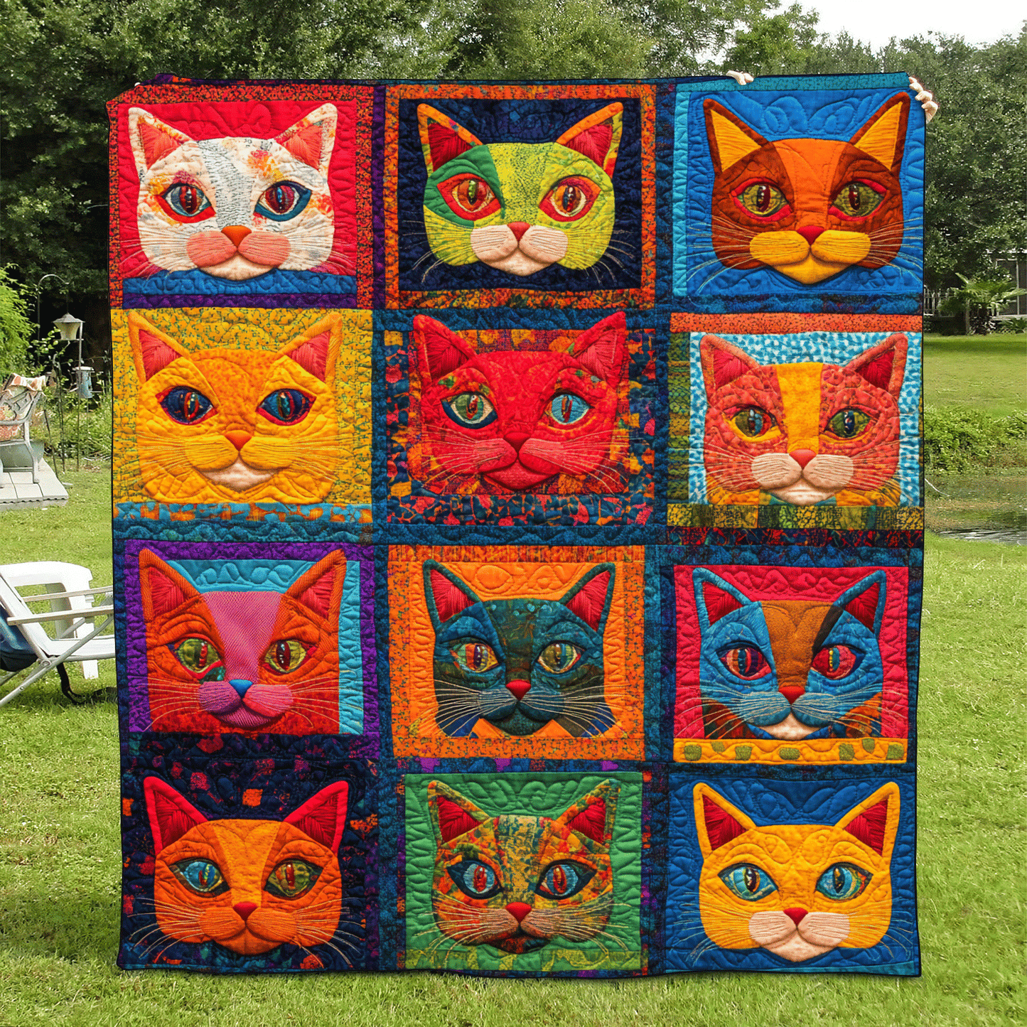 Rainbow Meow Quilted Blanket NCU0DV440