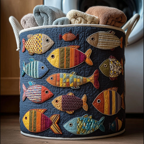 Rainbow Fish Quilted Laundry Basket NCU0TH3009