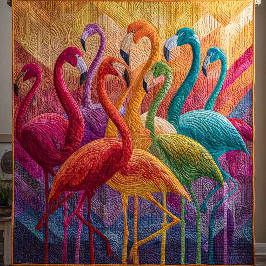 Rainbow Flock Quilted Blanket NCU0NNT1819