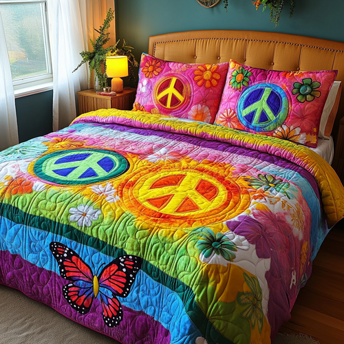 Rainbow Groove 3-Piece Quilted Bedding Set NCU0PVL354